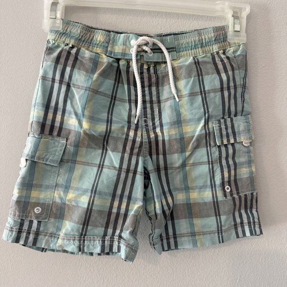 Janie And Jack 12-18 Months Boys Swim Play Shorts Blue Plaid‎ - Picture 1 of 4